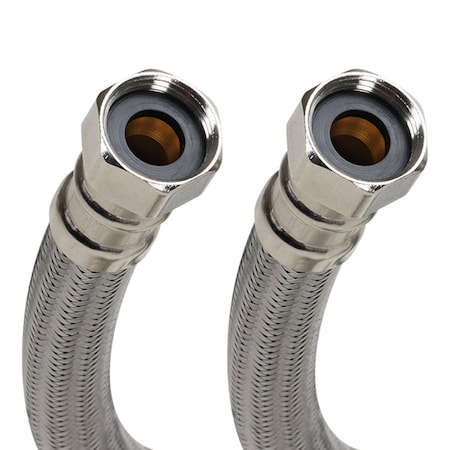 Fluidmaster 3/4 in. FIP X 3/4 in. D FIP 24 in. Braided Stainless Steel Water Heater Supply Line B1H24